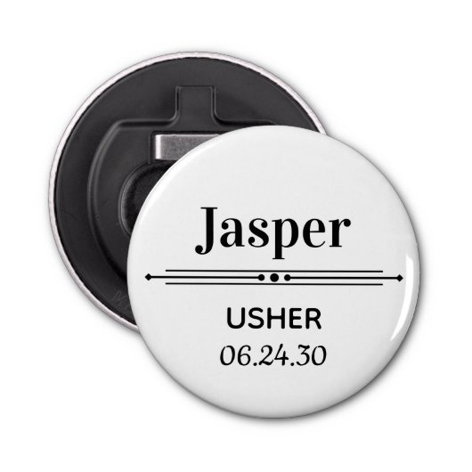 Usher - Gepersonaliseerd Button Flesopener (Voorkant)