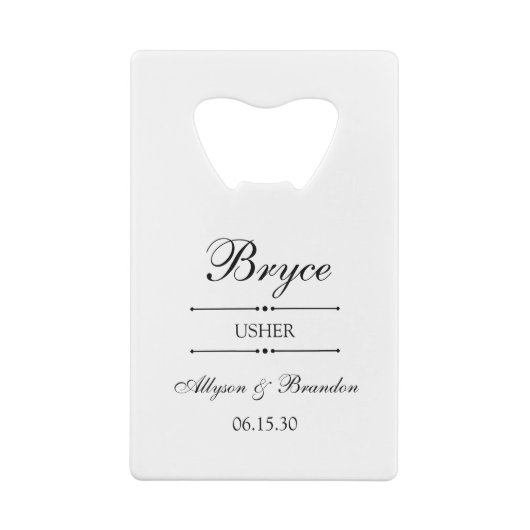 Usher Gepersonaliseerd Creditkaart Flessenopener (Achterkant)