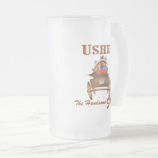 Usher Gift 16 oz Frosted Beer Mok (Voorkant rechts)