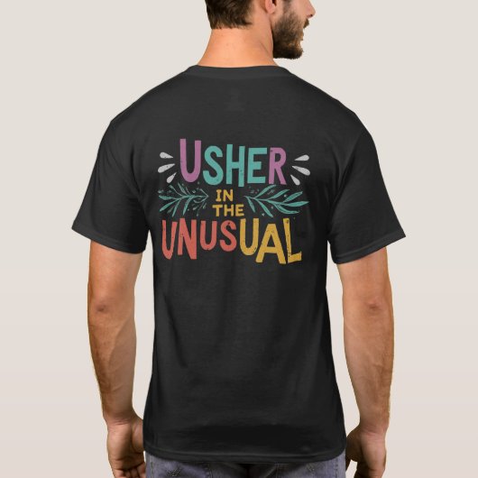 Usher in het ongewone t-shirt (Achterkant)