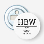 Usher Initiaal Button Flesopener (Voorkant)