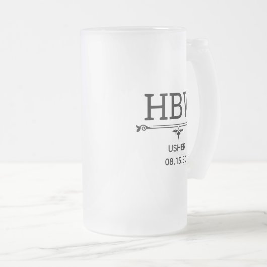 Usher Initialen Matglas Bierpul (Voorkant rechts)