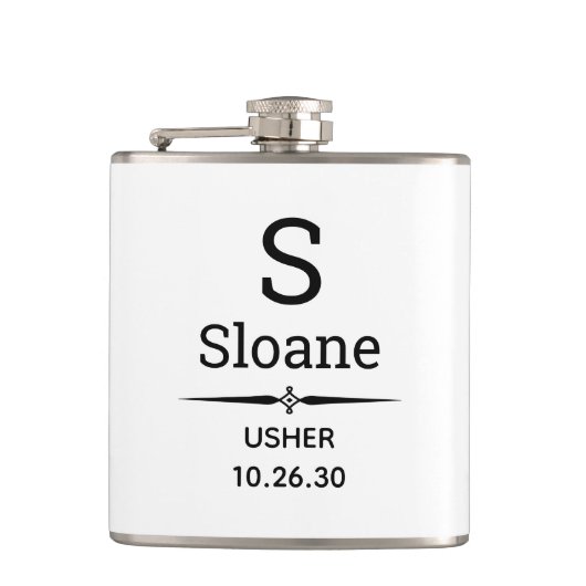 Usher Monogrammed Flask Heupfles (Voorkant)
