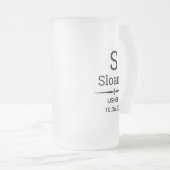 Usher Monogrammed Frosted Glass Beer Mok (Voorkant rechts)