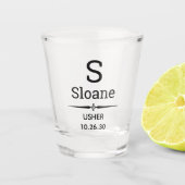 Usher Monogrammed Shot Glass Shot Glas (Voorkant)