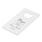 Usher Persoonlijk Creditkaart Flessenopener (Achterkant Gekanteld)