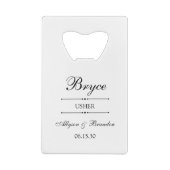 Usher Persoonlijk Creditkaart Flessenopener (Achterkant)