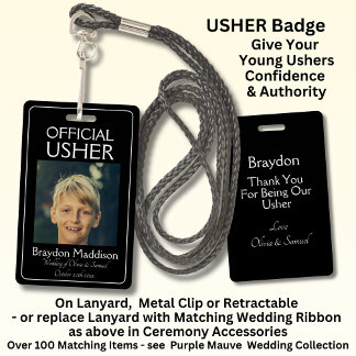 USHER Photo Official Badge Black White