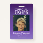 USHER Photo Official Badge Purple Mauve (Voorkant)