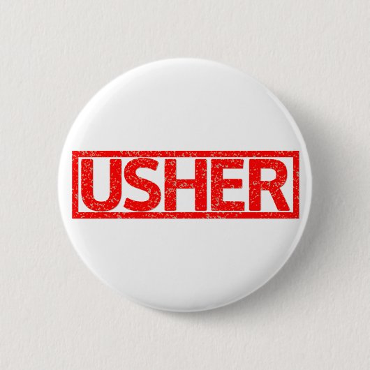 Usher Stamp Ronde Button 5,7 Cm (Voorkant)