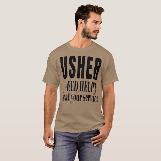 Usher Uniform voor Christenen kerkgift Mannen T-shirt (Voorkant volledig)