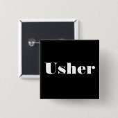 Usher Vierkante Button 5,1 Cm (Voorkant /achterkant)