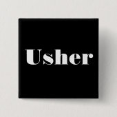 Usher Vierkante Button 5,1 Cm (Voorkant)