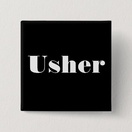 Usher Vierkante Button 5,1 Cm (Voorkant)