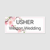 Usher Wedding Cherry Blossom Magnetic Terug Naamplaatje (Voorkant)
