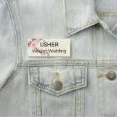 Usher Wedding Cherry Blossom Magnetic Terug Naamplaatje (In situ)