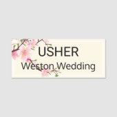 Usher Wedding Cherry Blossom Magnetic Terug Naamplaatje (Voorkant)