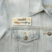 Usher Wedding White Roses Magnetic Back Naamplaatje (In situ)
