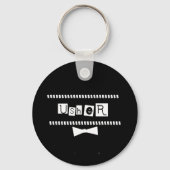 Usher White op zwart Sleutelhanger (Voorkant)