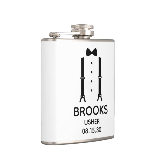 Usher Zwarte strik Heupfles (Rechts)