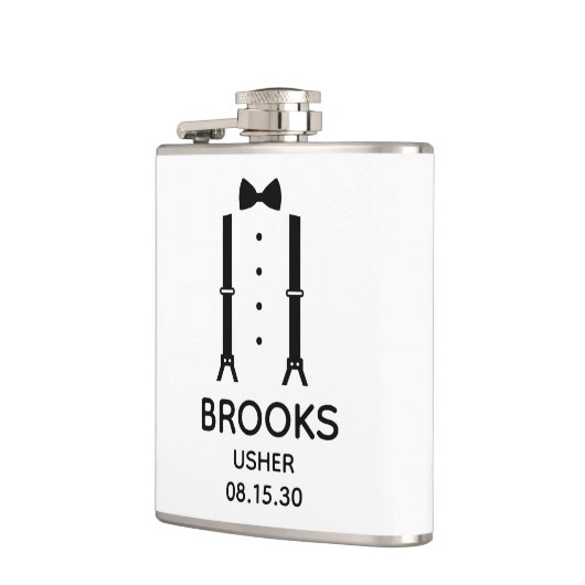 Usher Zwarte Strikdas Heupfles (Links)