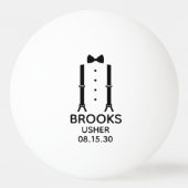 Usher Zwarte strikdas Pingpongbal (Voorkant)