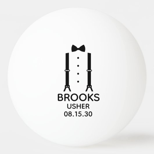 Usher Zwarte strikdas Pingpongbal (Voorkant)