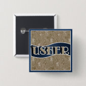 Usher's pin/Button Vierkante Button 5,1 Cm (Voorkant /achterkant)