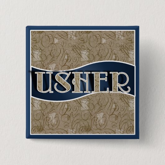 Usher's pin/Button Vierkante Button 5,1 Cm (Voorkant)
