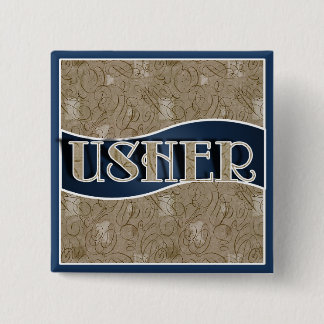 Usher's pin/Button Vierkante Button 5,1 Cm
