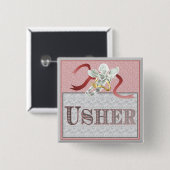 Usher's pin/Button Vierkante Button 5,1 Cm (Voorkant /achterkant)