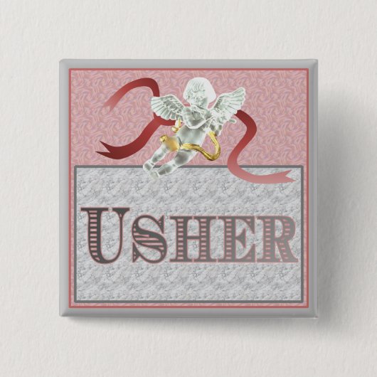 Usher's pin/Button Vierkante Button 5,1 Cm (Voorkant)