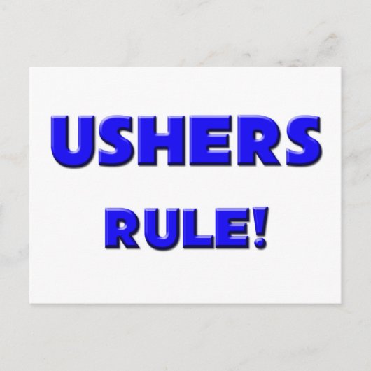 Ushers Rule! Briefkaart (Voorkant)