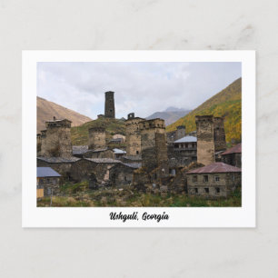 Ushguli dorp in Svaneti, Georgia briefkaart
