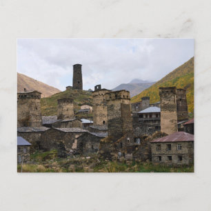 Ushguli dorp in Svaneti, Georgia briefkaart