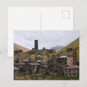 Ushguli dorp in Svaneti, Georgia briefkaart (Voorkant / Achterkant)
