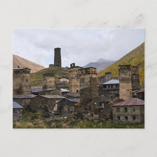 Ushguli dorp in Svaneti, Georgia briefkaart (Voorkant)