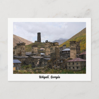 Ushguli-dorp in Svaneti, Georgië ansichtkaart Briefkaart