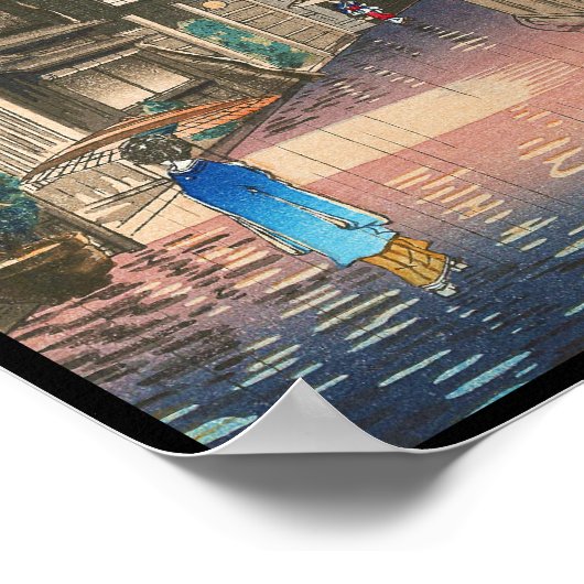 Ushigome Kagurazaka Tsuchiya Koitsu shin hanga Poster (Hoek)