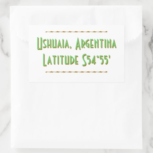 Ushuaia Argentina Latitude Rechthoekige Sticker (Tas)