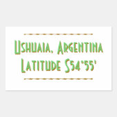 Ushuaia Argentina Latitude Rechthoekige Sticker (Voorkant)