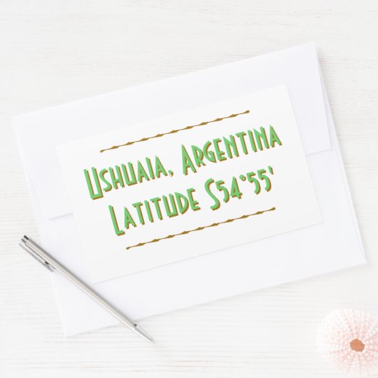 Ushuaia Argentina Latitude Rechthoekige Sticker (Envelop)