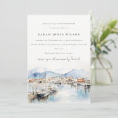 Ushuaia Argentina Watercolor Scape Bridal Shower Kaart (Staand voorkant)