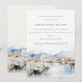 Ushuaia Argentina Watercolor Scape Bridal Shower Kaart (Voorkant / Achterkant)
