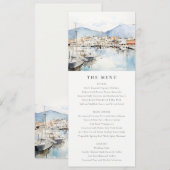 Ushuaia, Argentina Watercolor Scape Wedding Menu Kaart (Voorkant / Achterkant)