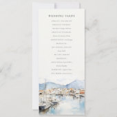 Ushuaia, Argentina Watercolor Scape Wedding Menu Kaart (Achterkant)