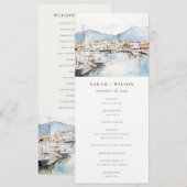 Ushuaia, Argentina Watercolor Scape Wedding Menu Kaart (Voorkant / Achterkant)