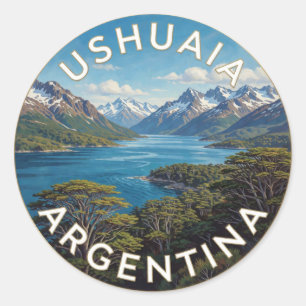 Ushuaia Argentinië Beagle Channel Landschap Ronde Sticker