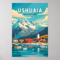 Ushuaia Argentinië Reis Kunst Vintage