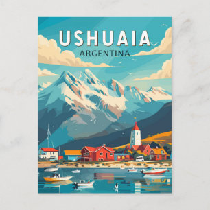 Ushuaia Argentinië Reizen Kunst Vintage Briefkaart